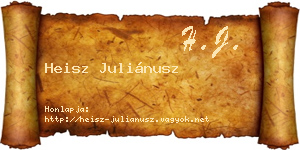 Heisz Juliánusz névjegykártya